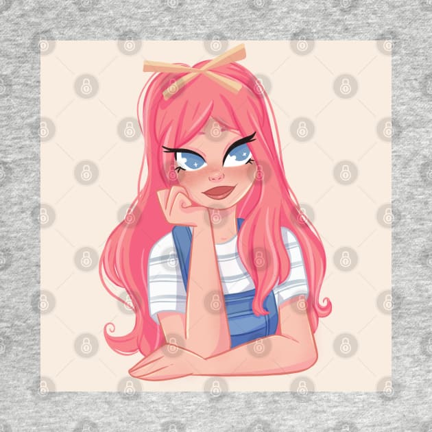 Cute Pink Hair Girl by camillekayart